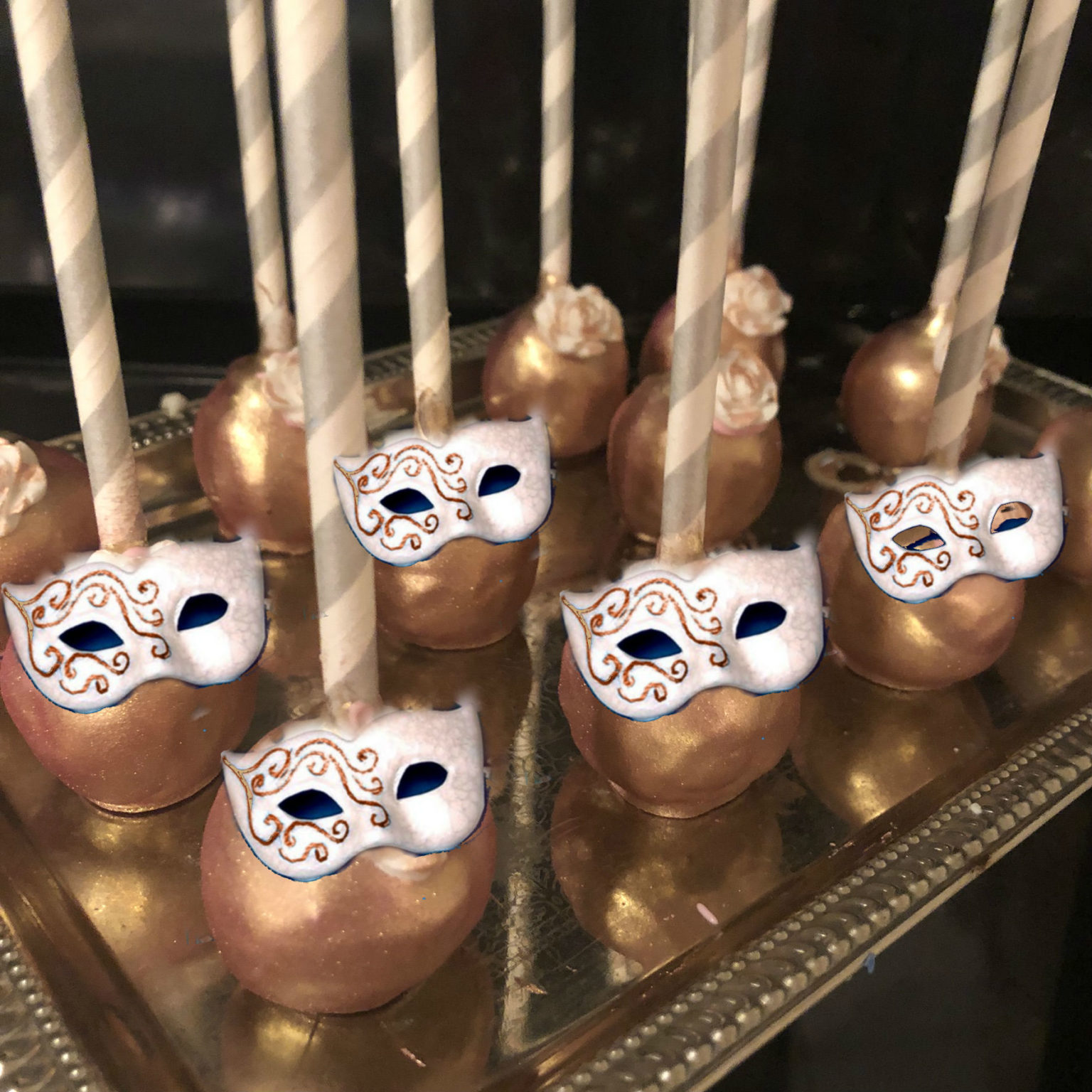 Masquerade Celebration Dessert Table (Rose Gold) Nibblerz Desserts